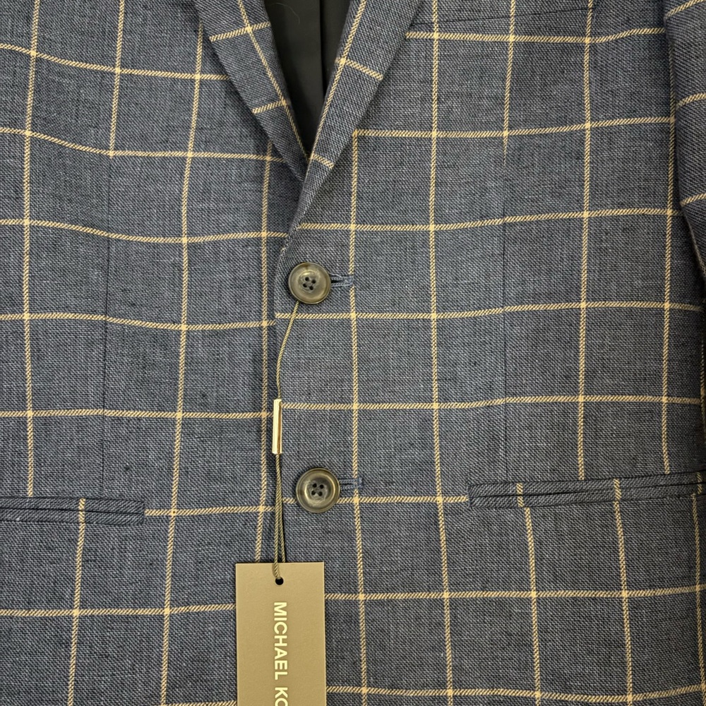 Michael Kors Navy Windowpane Blazer - Picture 2 of 4